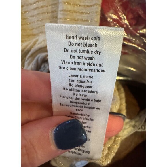 Zadig & Voltaire Shirt Women Medium Gold Metallic Striped Cecilia Henley‎ Tee - Picture 12 of 12